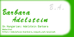 barbara adelstein business card